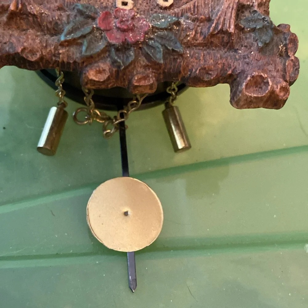 Rustic Brown Cuckoo Clock with Floral Accents by Columbia Time Product